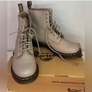 Dr. Martens 1460 Pascal Virginia Leather Boots in Taupe